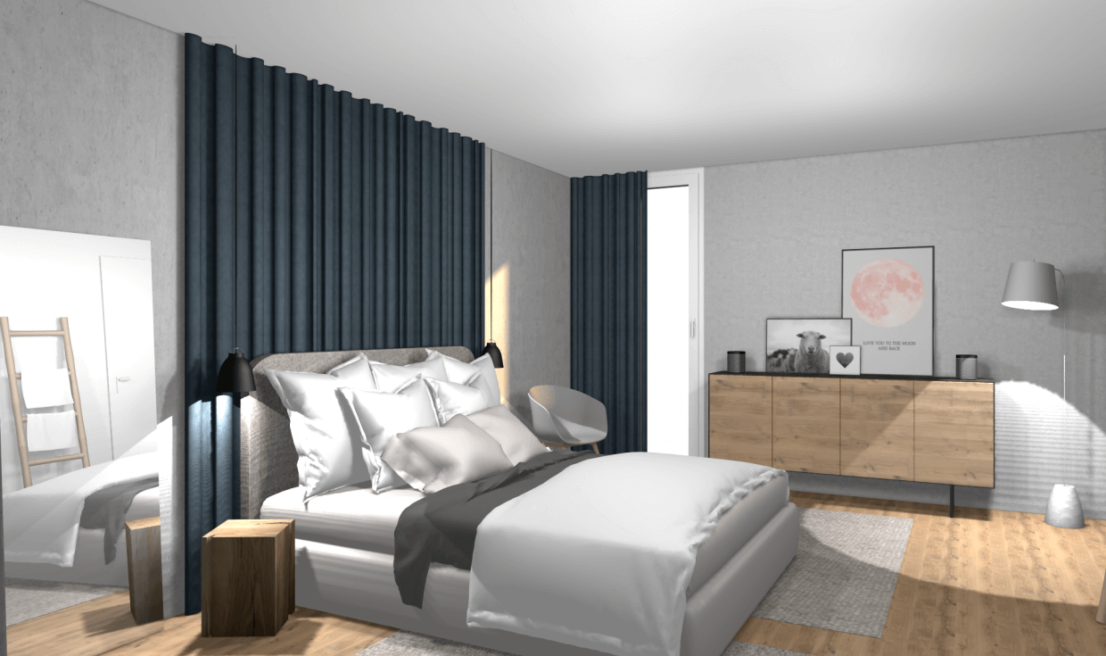 Stylisches Schlafzimmer Konzept mit kleinem Budget von wohnly